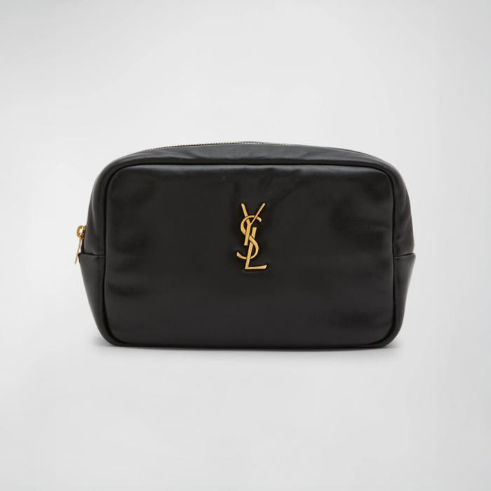 Saint Laurent Mini Cosmetic YSL Pouch in Padded Smooth Leather