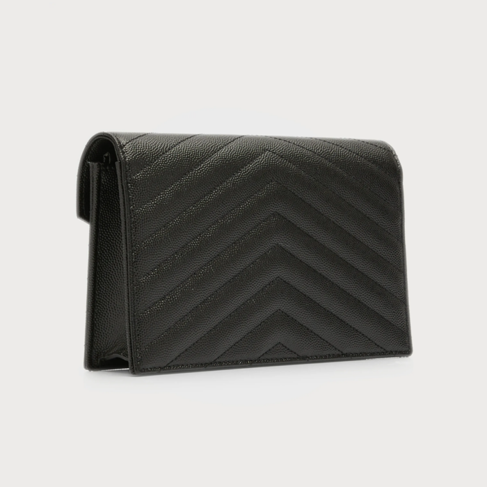 Saint Laurent YSL Monogram Small Wallet on Chain in Grained Leather - Image 3